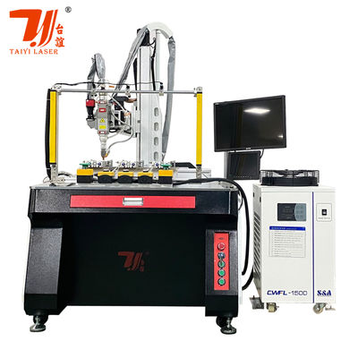 কাস্টমাইজড 4 অক্ষ 1500W ফাইবার লেজার প্রযুক্তির সাথে টিপট স্পাউটের জন্য স্বয়ংক্রিয় লেজার ওয়েল্ডিং মেশিন
